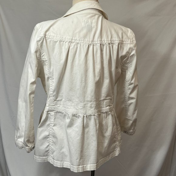 Caslon jacket ¾ sleeve lightweight white button close - Picture 4 of 6